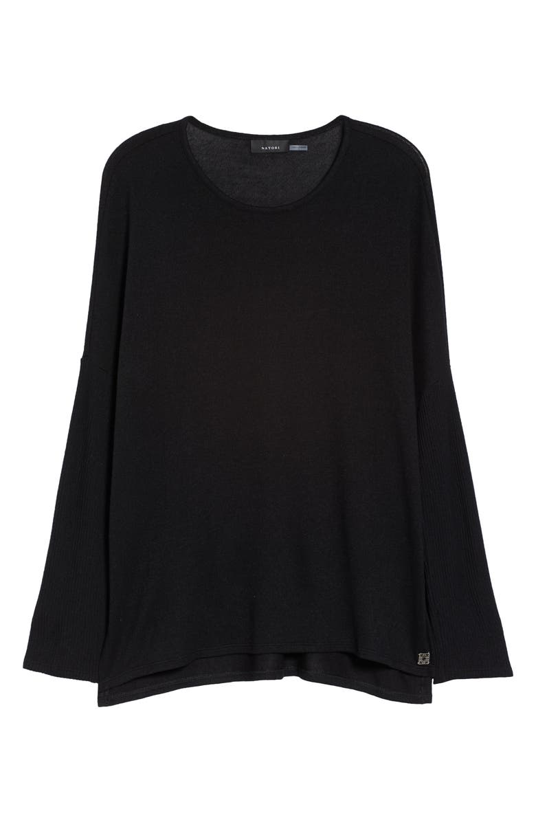 Natori V-Neck Knit Tunic, Alternate, color, 