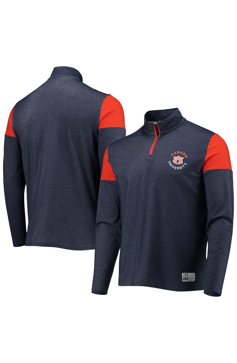 Under Armour Men's Under Armour Navy Auburn Tigers Gameday Tri-Blend Quarter-Zip Jacket, Main, color,