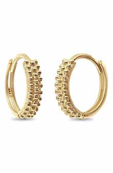 Bony Levy 14K Yellow Gold Textured Hoop Earrings