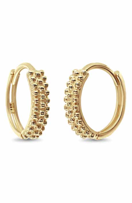Bony Levy 14K Yellow Gold Textured Hoop Earrings