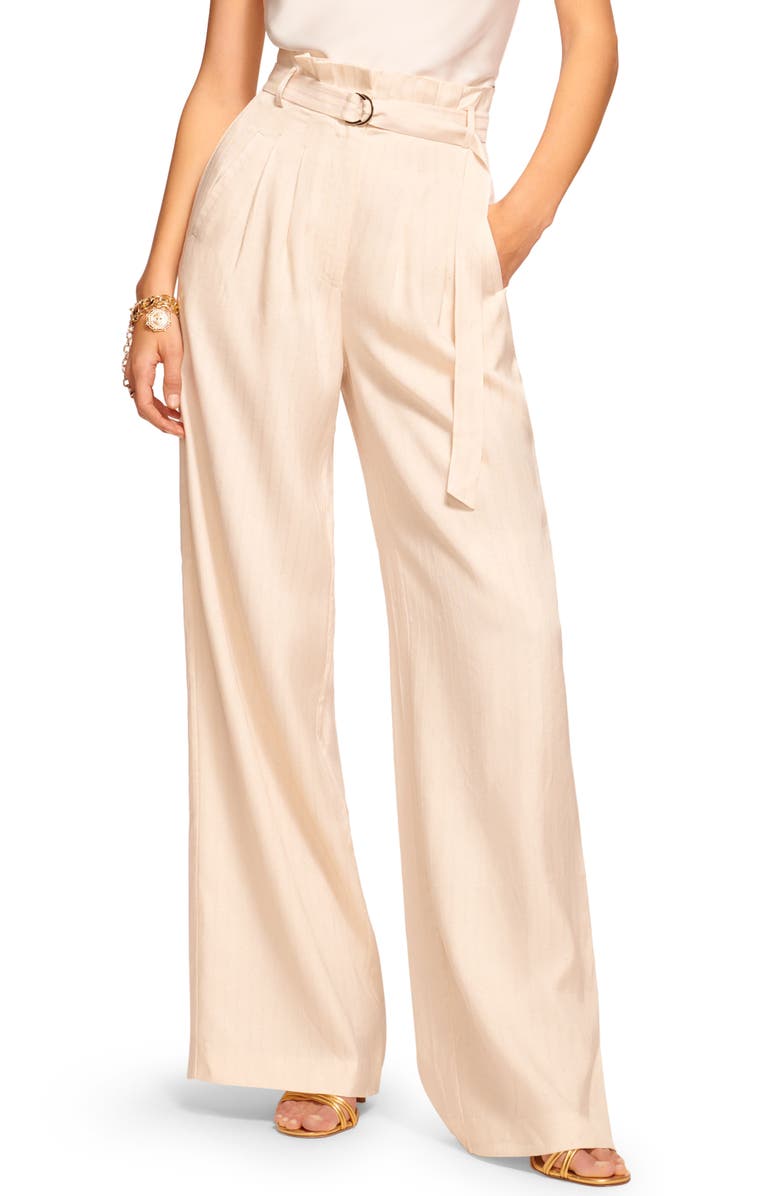 Ramy Brook Natasha Belted Paperbag Waist Wide Leg Pants, Main, color,