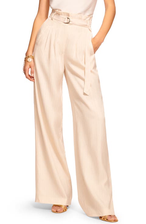 Natasha Belted Paperbag Waist Wide Leg Pants