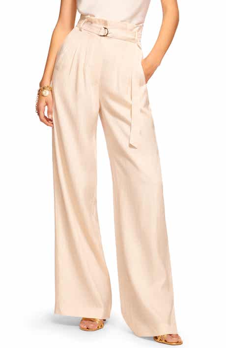 Ramy Brook Natasha Belted Paperbag Waist Wide Leg Pants