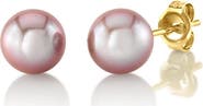 The Pearl Source 8mm Freshwater Round Pearl Stud Earrings