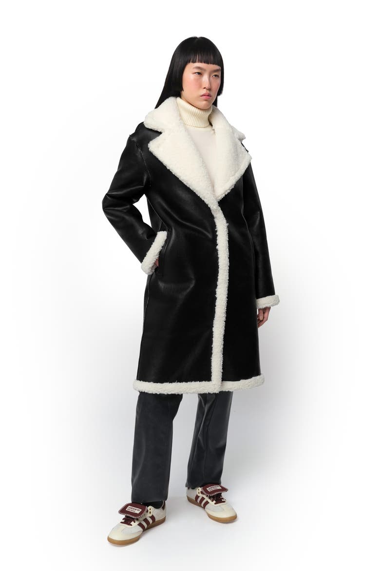 Anei Reversible Faux Shearling Coat, Alternate, color, BLANC