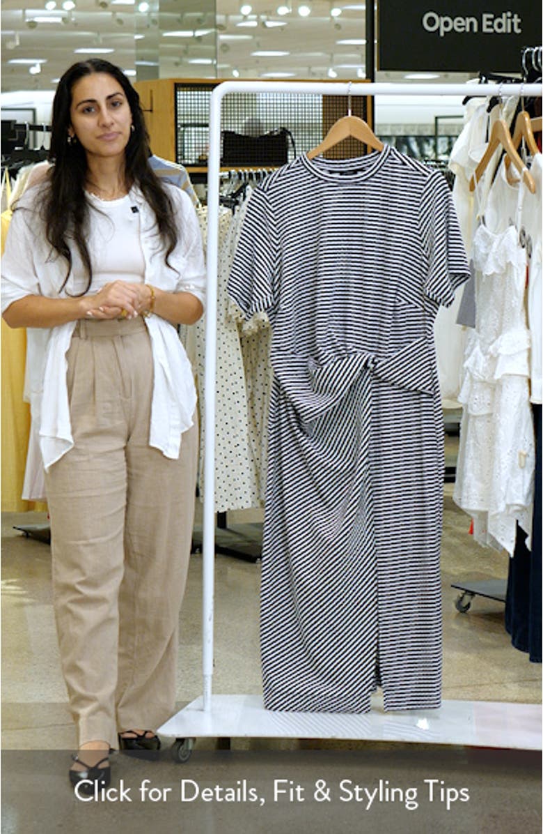 Stripe Twist Midi T-Shirt Dress, sales video thumbnail