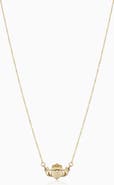 Oradina 14K Yellow Gold Claddagh Pendant Necklace