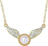 HARRY POTTER Golden Snitch Necklace with Crystals and Pearl, 18"+2"