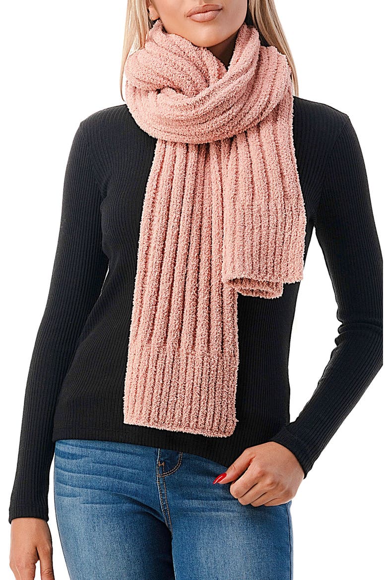 Ribbed Cozy Scarf, Main, color, BLUSH