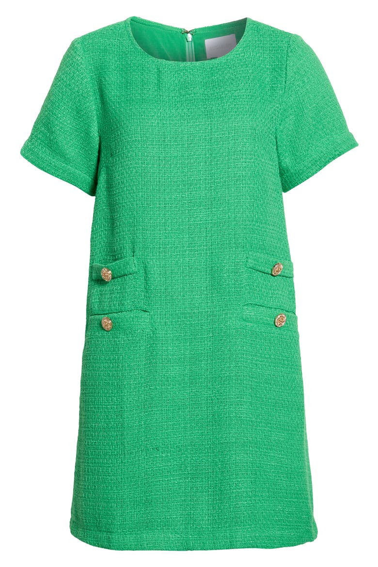 Kury Tweed A-Line Dress, Alternate, color, GREEN