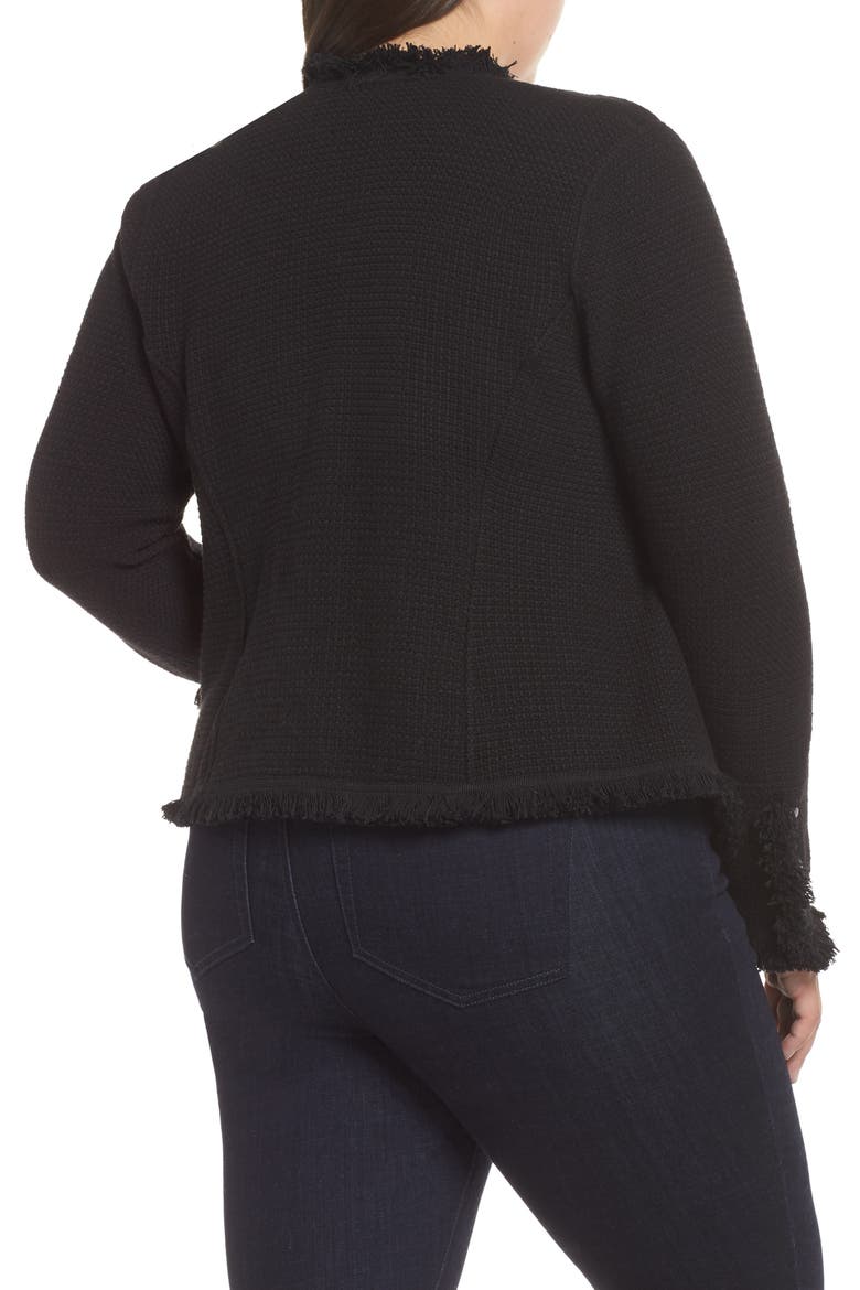 Fringe Mix Knit Jacket, Alternate, color, BLACK ONYX