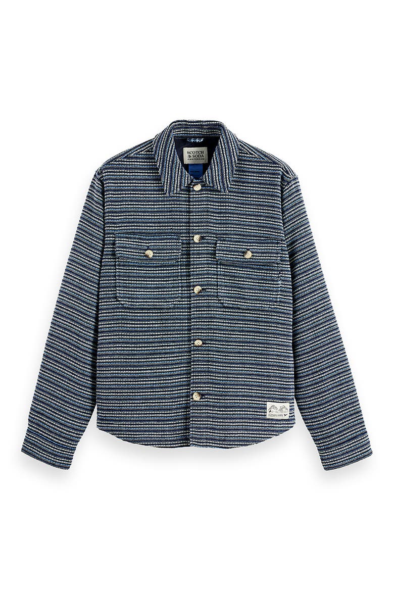 Stripe Structured Overshirt, Alternate, color, BLUE STRIPE