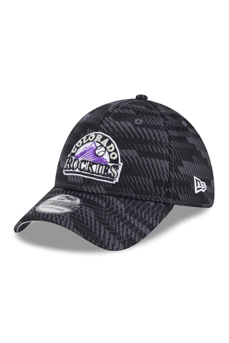 Men's New Era Black Colorado Rockies 2025 MLB Clubhouse 39THIRTY Flex Hat, Main, color, Black