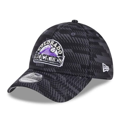 Men's New Era Black Colorado Rockies 2025 MLB Clubhouse 39THIRTY Flex Hat