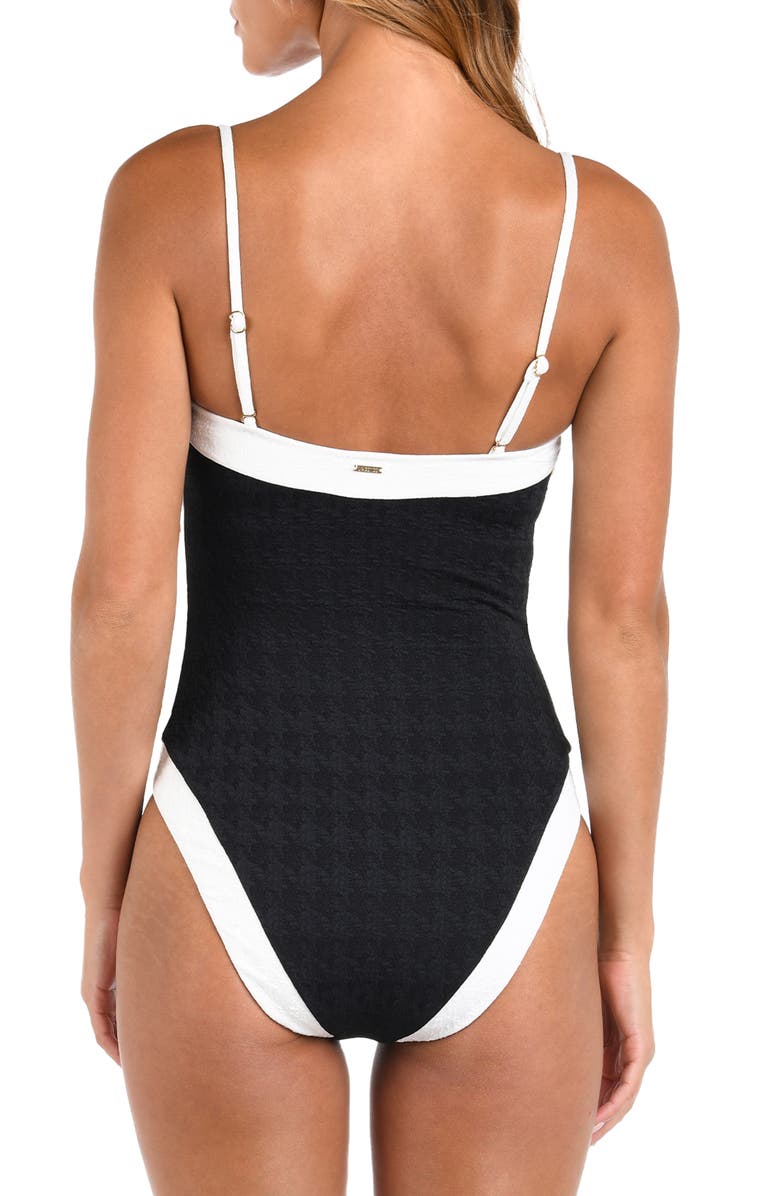 L'AGENCE Tory Colorblock One-Piece Swimsuit, Alternate, color, Black