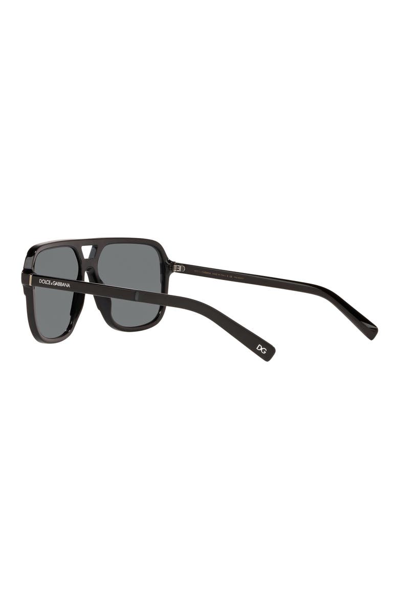 61mm Polarized Square Sunglasses, Alternate, color, BLACK/ DARK GREY