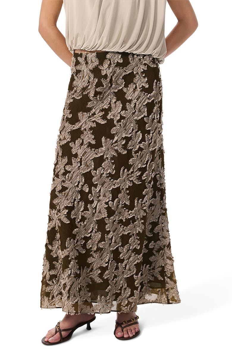 rag & bone Wren Print Maxi A-Line Skirt, Main, color, Olive