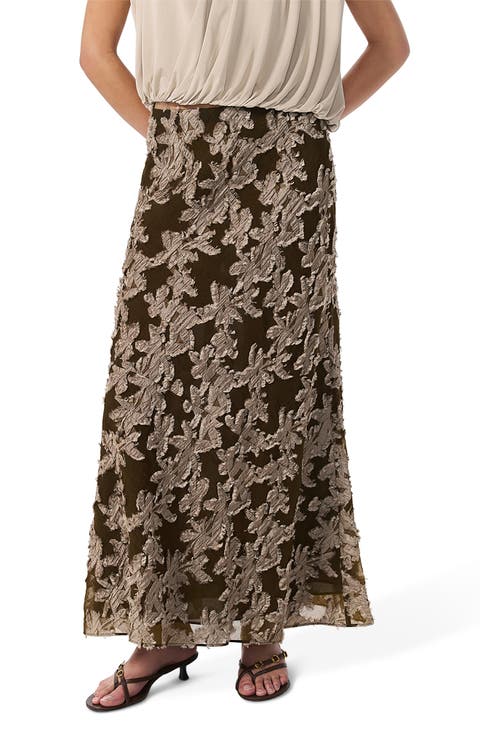 Wren Print Maxi A-Line Skirt