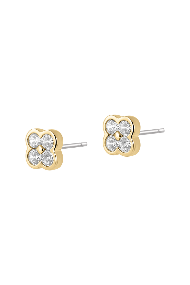 Camilla Clover Necklace, Bracelet and Studs - Set of 3, Alternate, color, Gold