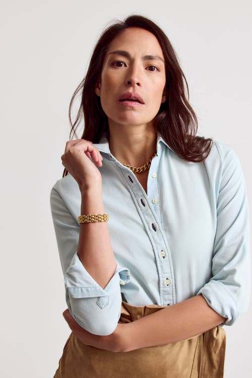 The Shirt By Rochelle Behrens The Denim Shirt In Brown