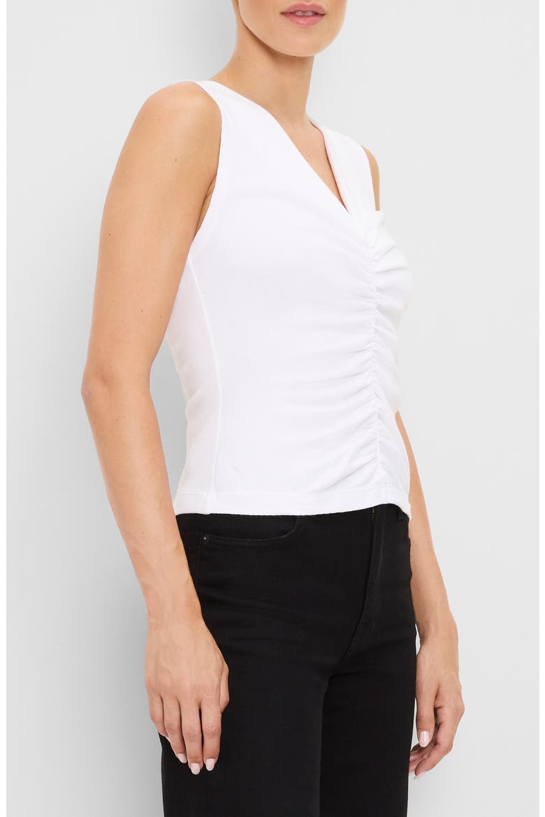 Lune Shirred Front Tank, Alternate, color, WHITE