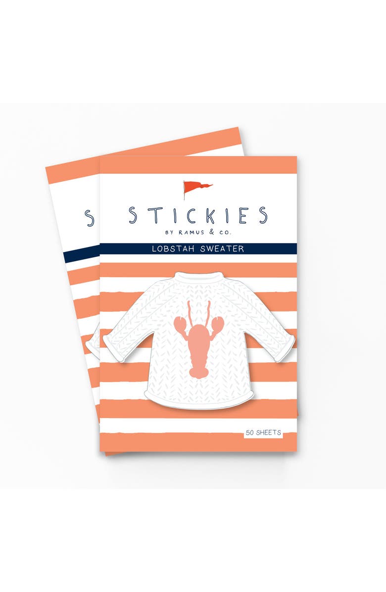 Ramus & Co Lobstah Sweater 3" x 3" 50-Sheet Sticky Notes (2-Pack) & Lobstah Sweater Greeting Card Combo, Alternate, color, Multi-Pack