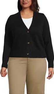 Lands' End Drifter Vneck Dress Cardigan Sweater