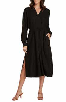 Willow Nadine Popover Long Sleeve Midi Shirtdress