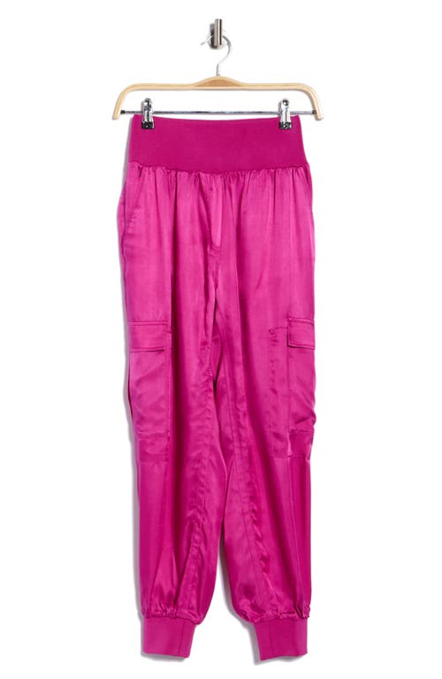 Cinq À Sept Giles Cupro Crop Cargo Joggers In Pink