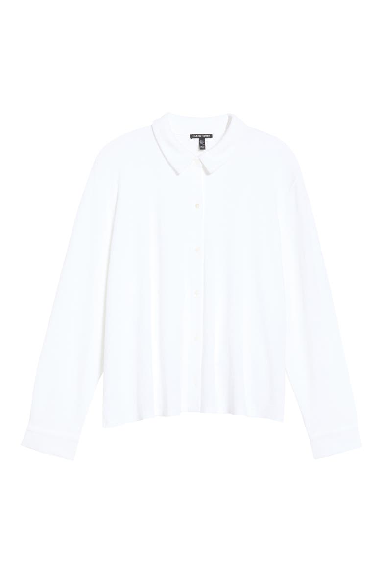 Classic Collar Crop Button-Up Shirt, Alternate, color, WHITE