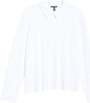 Eileen Fisher Classic Collar Crop Button-Up Shirt