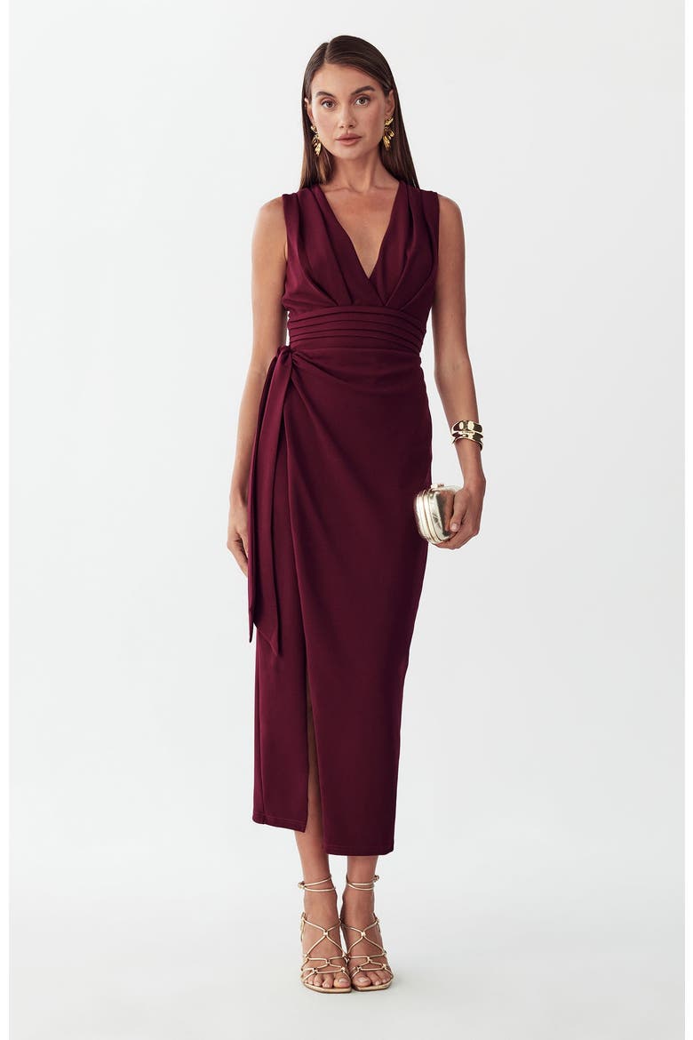 Denny Midi Dress, Alternate, color, Burgundy