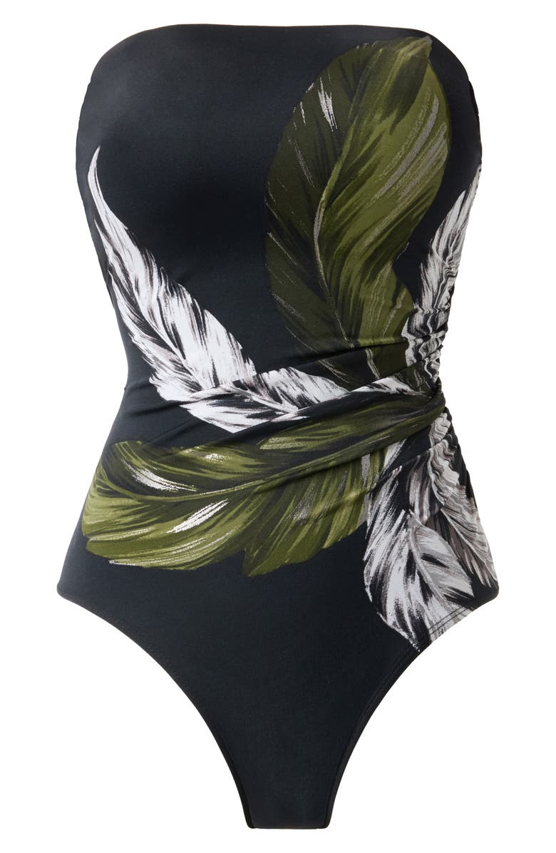 Miraclesuit<sup>®</sup> Boca Grande Avanti Strapless One-Piece Swimsuit, Alternate, color, Black/ Multi