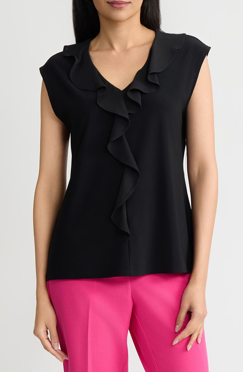 KASPER Ruffle Cap Sleeve Top, Main, color, 