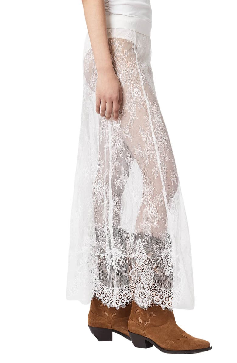 AllSaints Arran Sheer Lace Maxi Skirt, Alternate, color, Off White