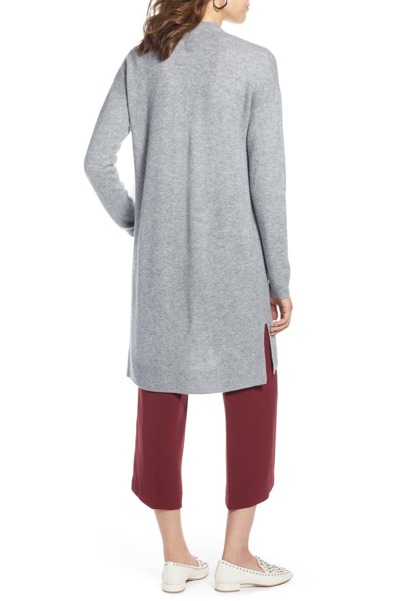 Rib Knit Wool & Cashmere Cardigan, Alternate, color, GREY HEATHER
