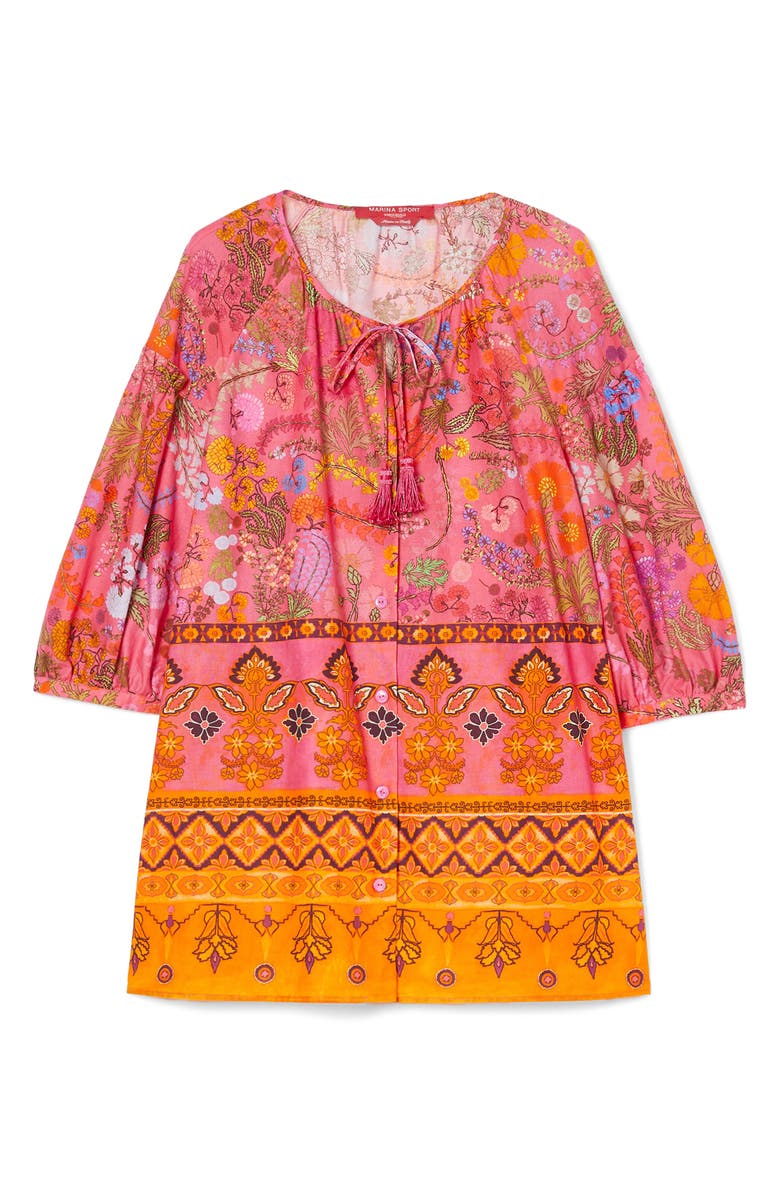 Marina Rinaldi Badess Floral Print Jacket, Alternate, color, Fuchsia