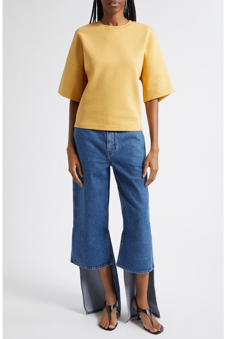 Rift Crop Jersey T-Shirt, Alternate, color, MARIGOLD