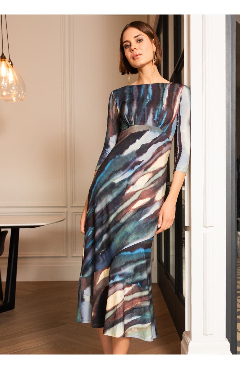 Alie Street London Maxine Asymmetric Dress, Alternate, color, Ocean Blue