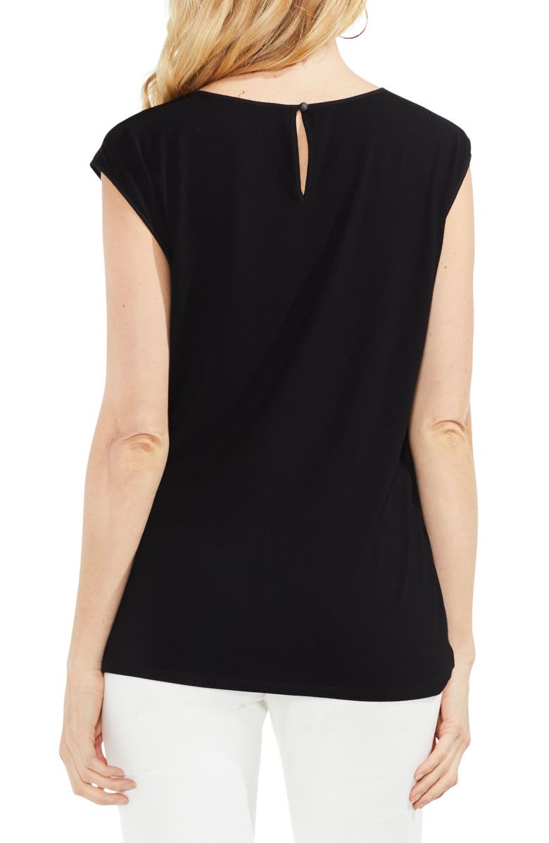 Vince Camuto Side Tie Mixed Media Top, Alternate, color,