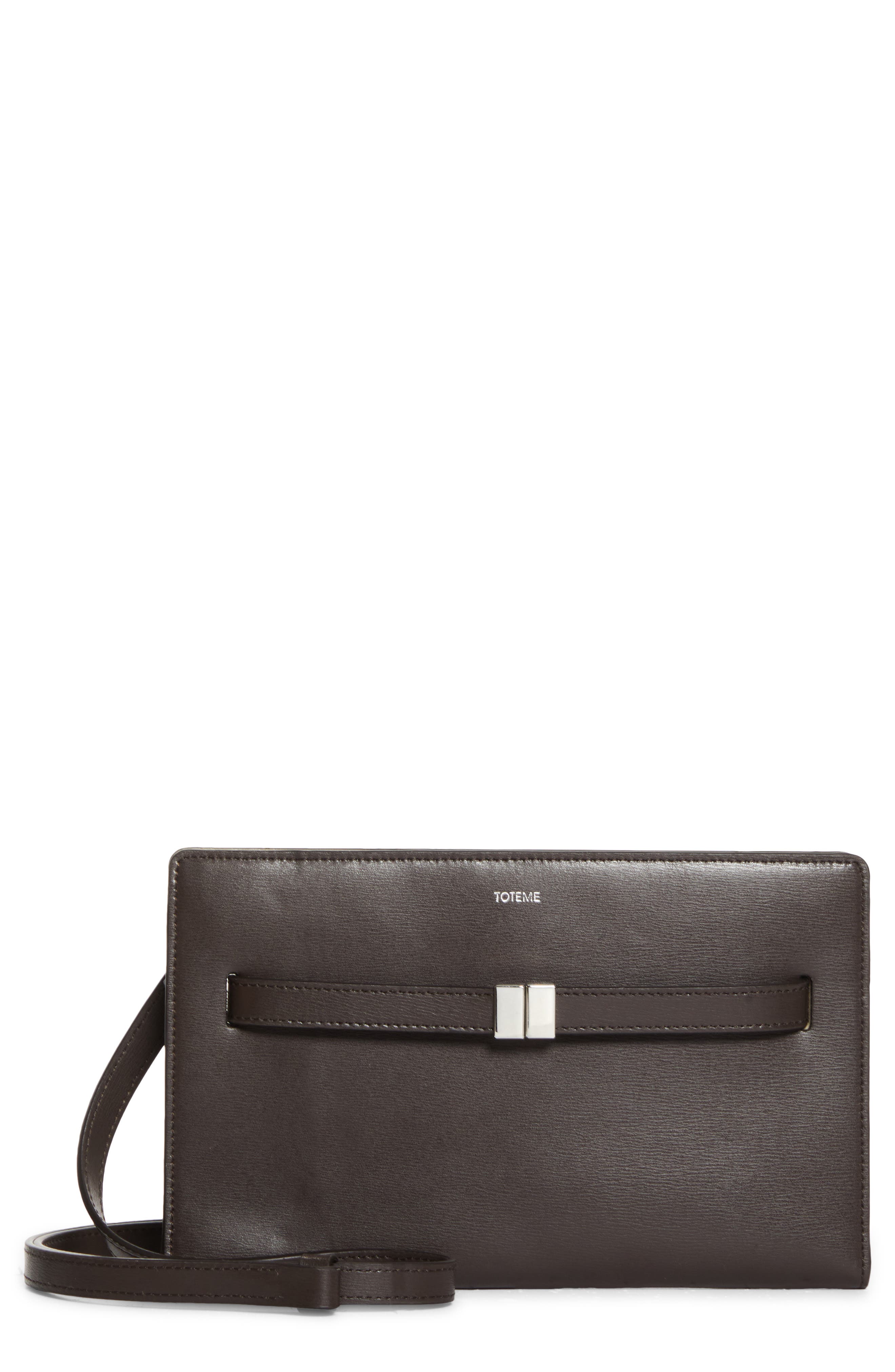 TOTEME Belted Leather Crossbody Bag, Main, color, Bark