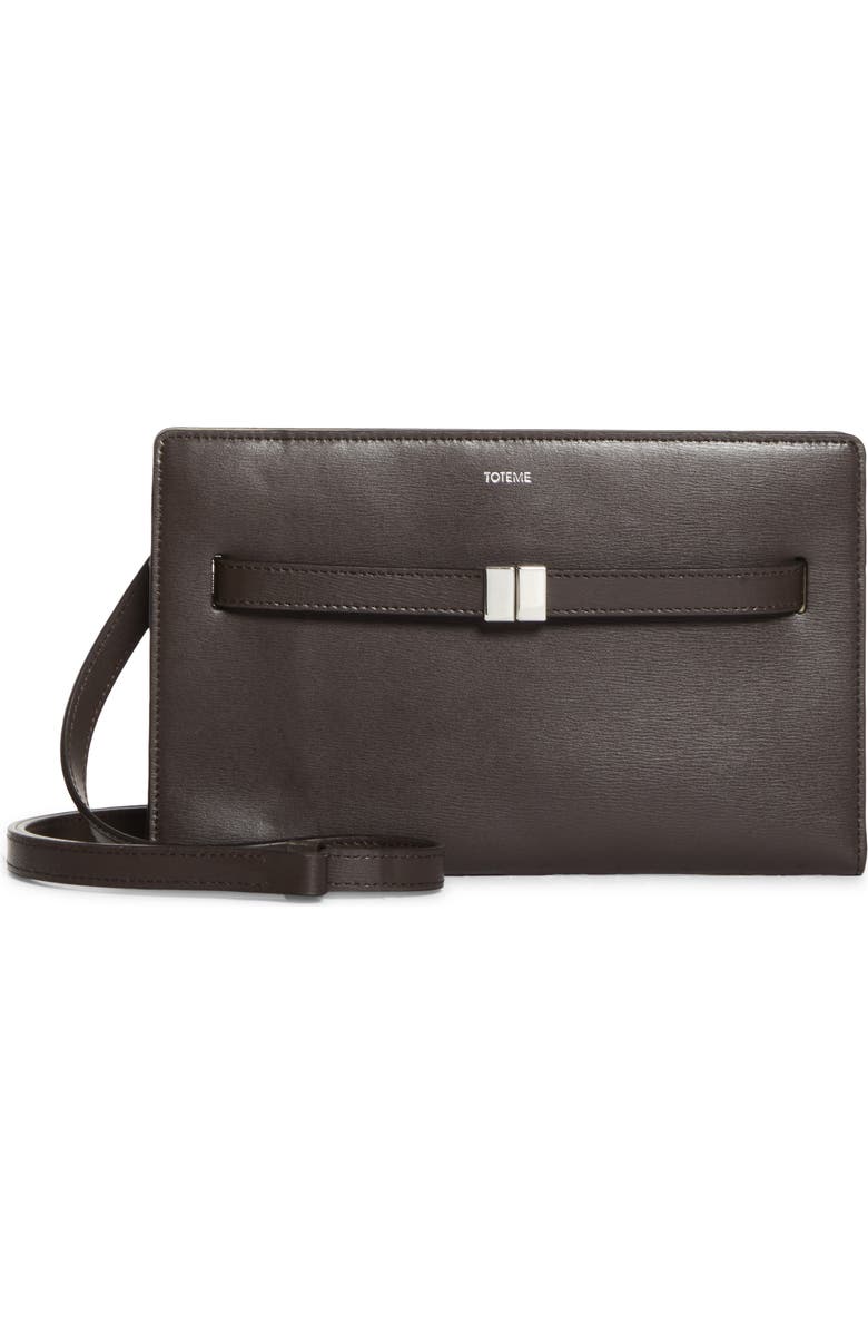 TOTEME Belted Leather Crossbody Bag, Main, color, Bark
