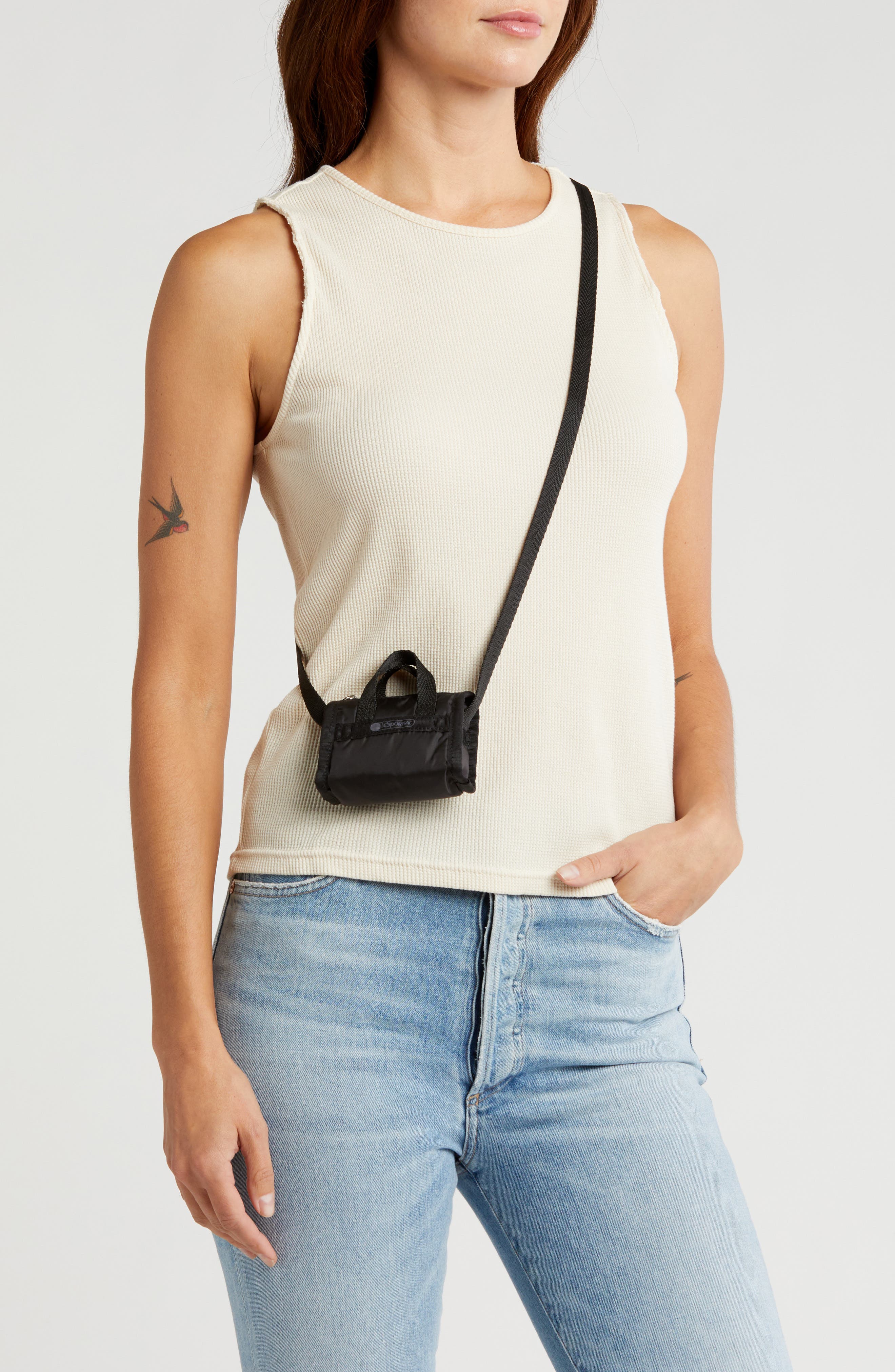 LeSportsac Sheen Micro Bag, Alternate, color, Ultra Black