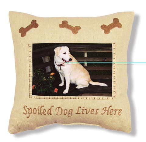 Spoiled Dog Embroidered Picture Small/Petite Accent Pillow, 10" x 10"