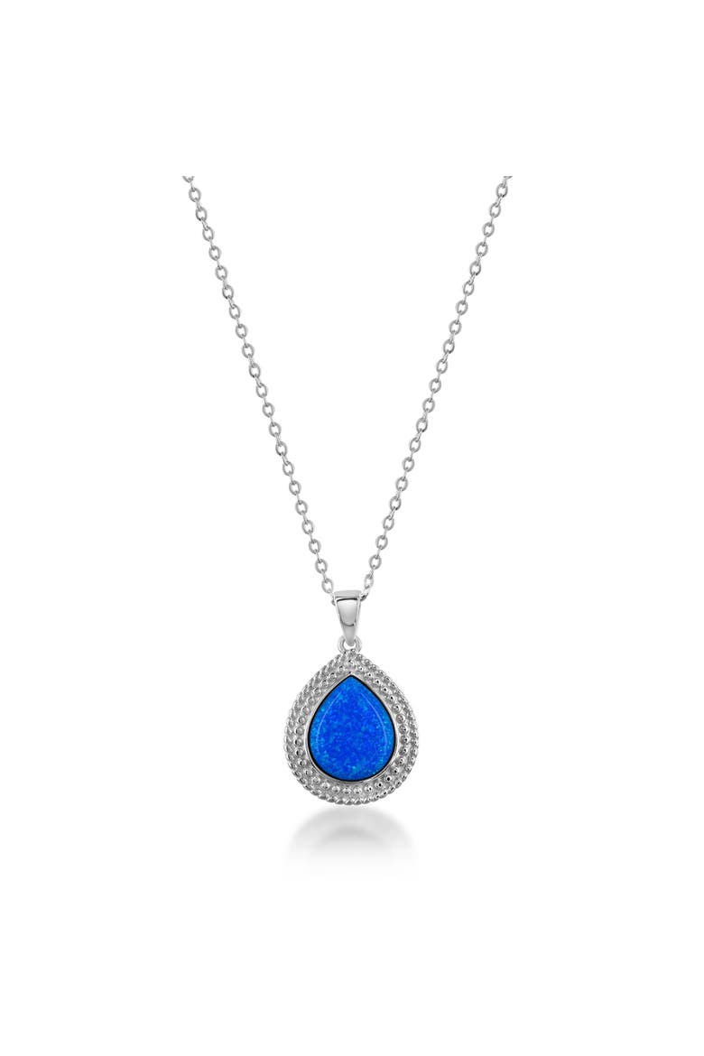 Sterling Silver Blue Opal Necklace, Main, color, Blue