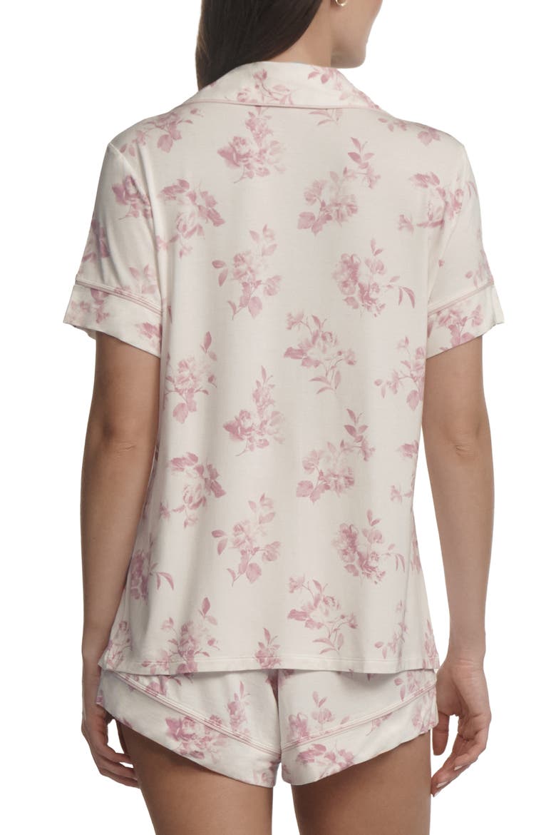 Gisele Printed Relaxed Jersey Knit Short Pajamas, Alternate, color, ROSE GARDEN CAMEO PINK/PALE PI