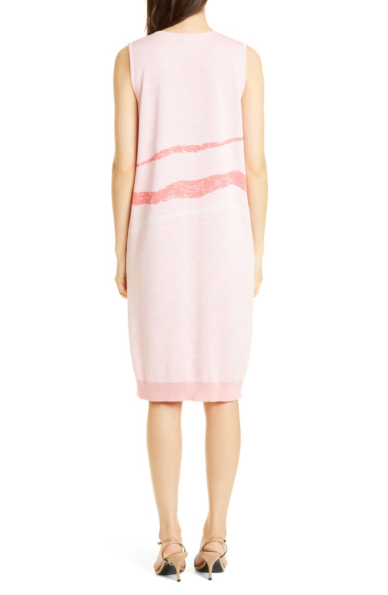 Misook Landscape Knit Dress, Alternate, color, Pink Clay/ Sugar Coral/ White