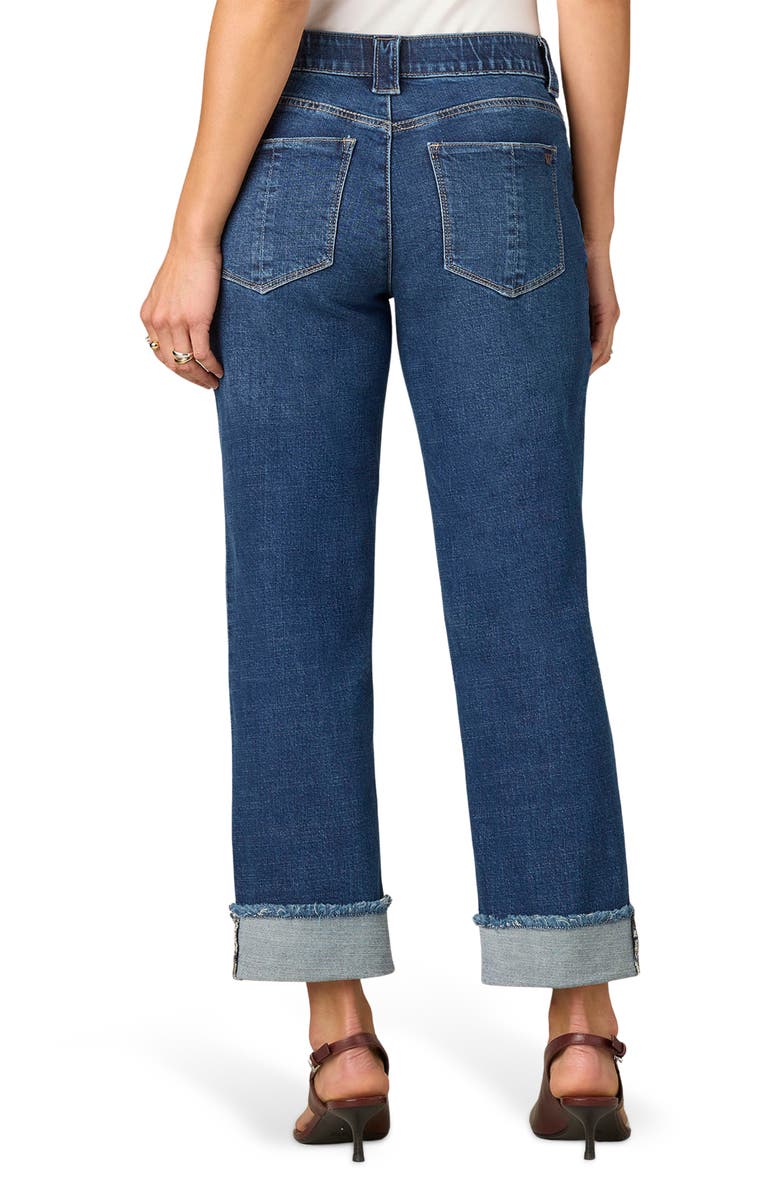 Wit & Wisdom Frayed High Waist Ankle Boyfriend Jeans, Alternate, color, Blue