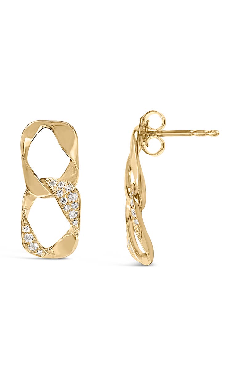 Haus of Brilliance 14K Yellow Gold Plated Silver Open Link 1/5 Cttw Diamond Drop Earrings, Alternate, color, Yellow