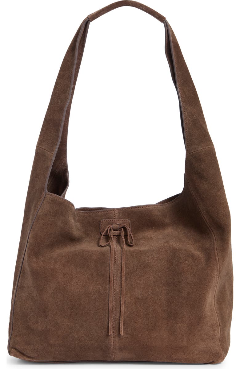 Lucky Brand Clem Leather Hobo Bag, Main, color, Dark Cappucino